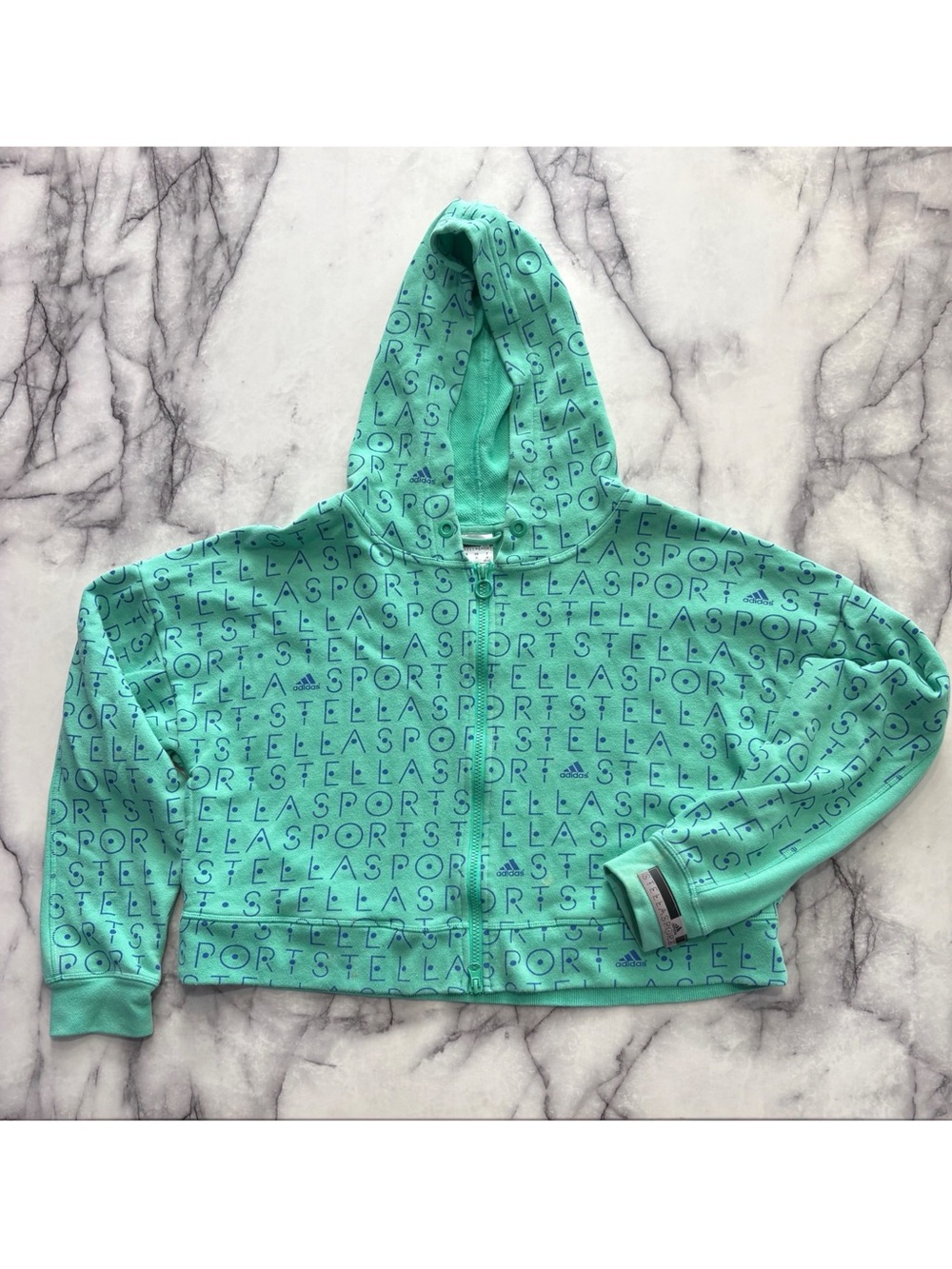 adidas StellaSport Mint Green Hooded Zip Sweatshirt